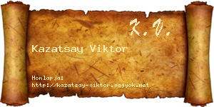 Kazatsay Viktor névjegykártya